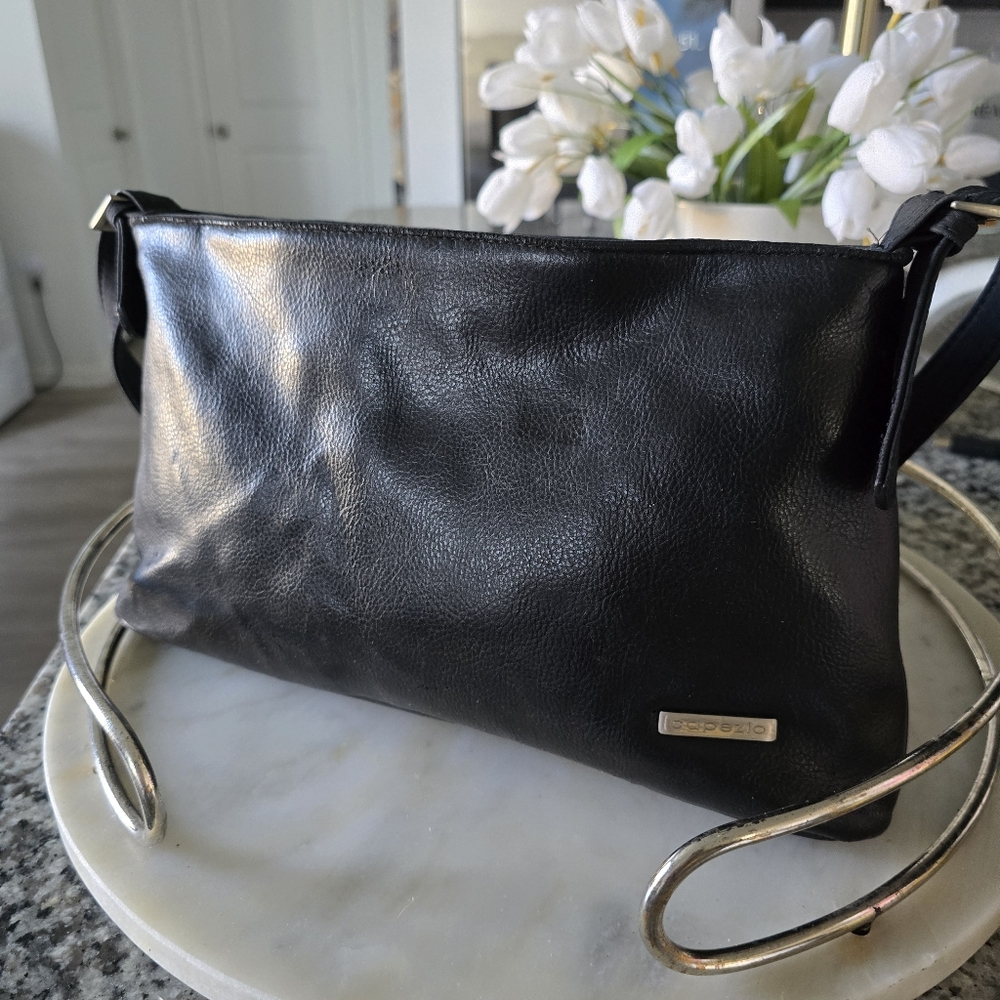 Capezio Black Leather Bag/Purse Sleek Design